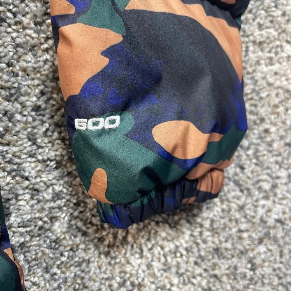 The North Face Men's S 600 Down‎ Puffer Jacket Camo Blue Brown Hooded NF0A5GGE